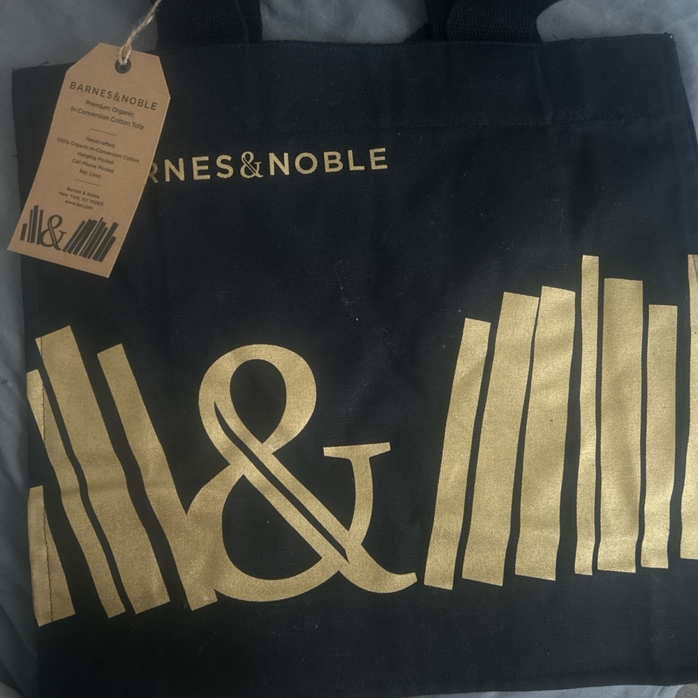 Barnes & Noble Black and Gold Tote Bag